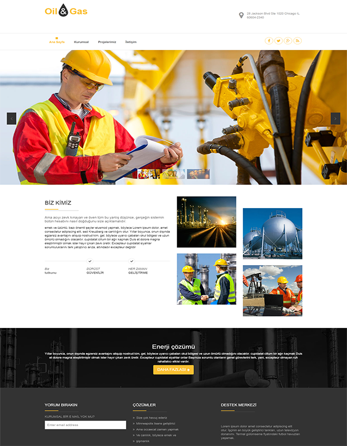 Oil Şirket için Websitesi Teması